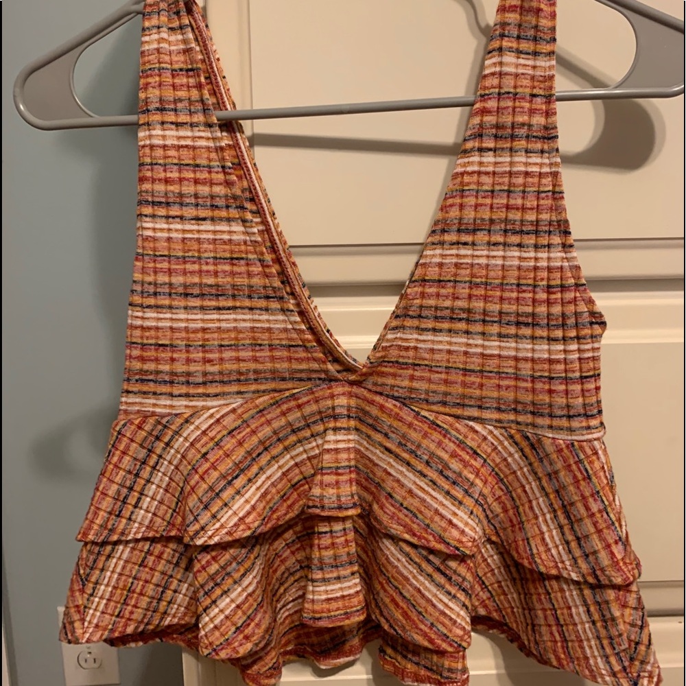 ruffled stripe tank